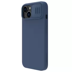 Apple iPhone 15 dėklas mėlyna NILLKIN CAMSHIELD SILKY MAGNETIC SILICON