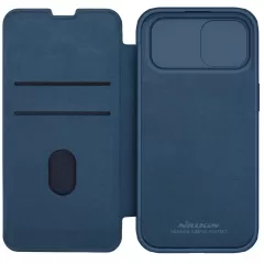 Apple iPhone 15 dėklas mėlyna NILLKIN QIN PRO LEATHER (CLOTH VERSION)