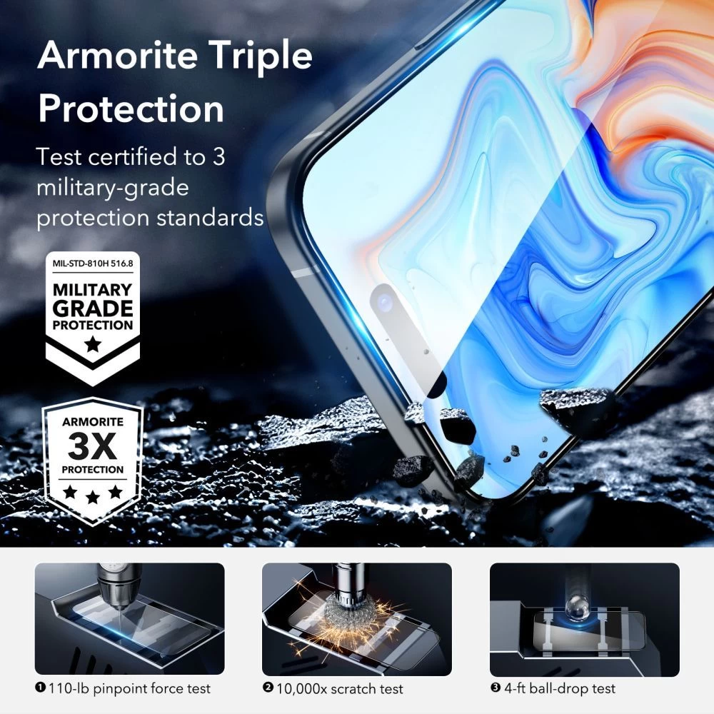 Apple iPhone 15 Plus apsauginis stiklas  ESR ARMORITE