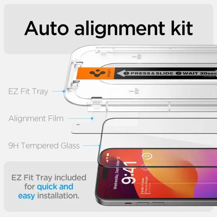 Apple iPhone 15 Plus apsauginis stiklas  SPIGEN GLAS.TR ”EZ FIT” FC