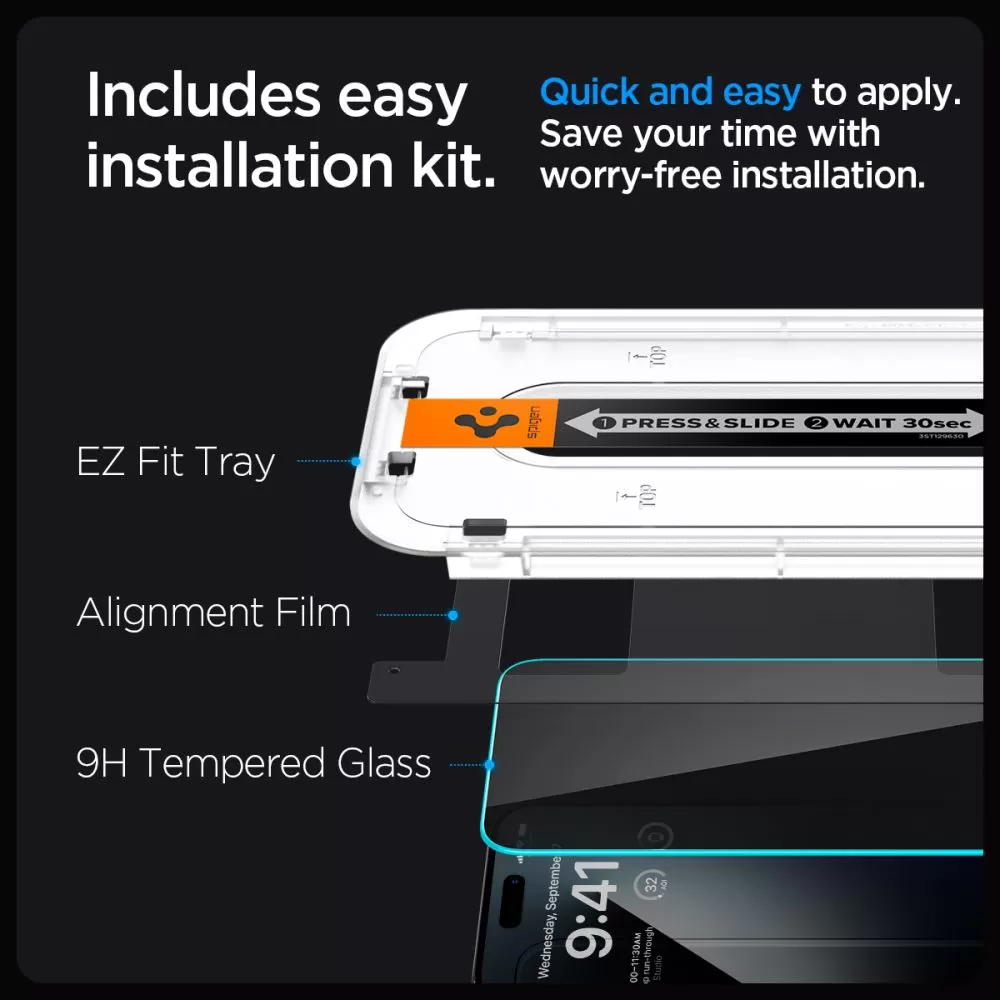 Apple iPhone 15 Plus apsauginis stiklas  SPIGEN GLAS.TR ”EZ FIT” 2-PACK PRIVACY