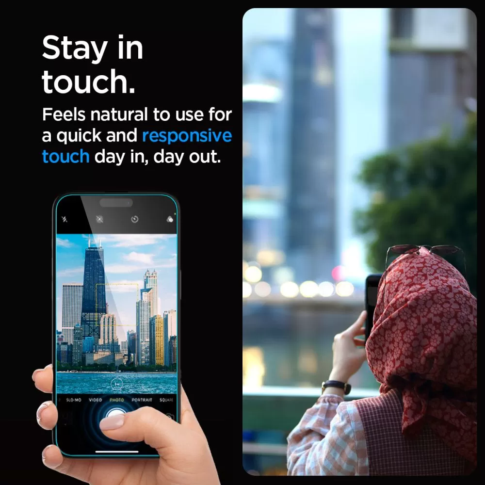 Apple iPhone 15 Plus apsauginis stiklas  SPIGEN GLAS.TR ”EZ FIT” PRIVACY