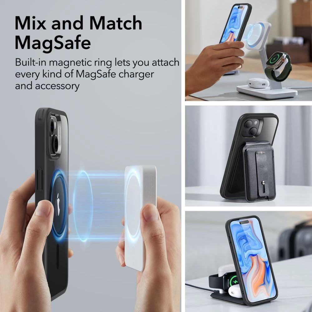Apple iPhone 15 Plus vāciņš  ESR CLASSIC HYBRID HALOLOCK MAGSAFE