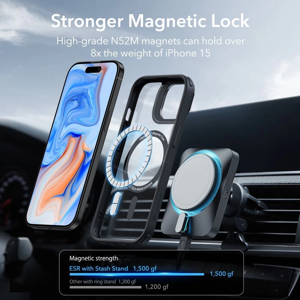 Apple iPhone 15 Plus vāciņš  ESR CLASSIC KICKSTAND HALOLOCK MAGSAFE