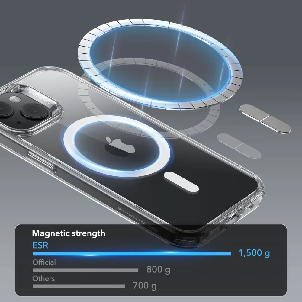 Apple iPhone 15 Plus vāciņš caurspīdīgs ESR CLASSIC HYBRID HALOLOCK MAGSAFE