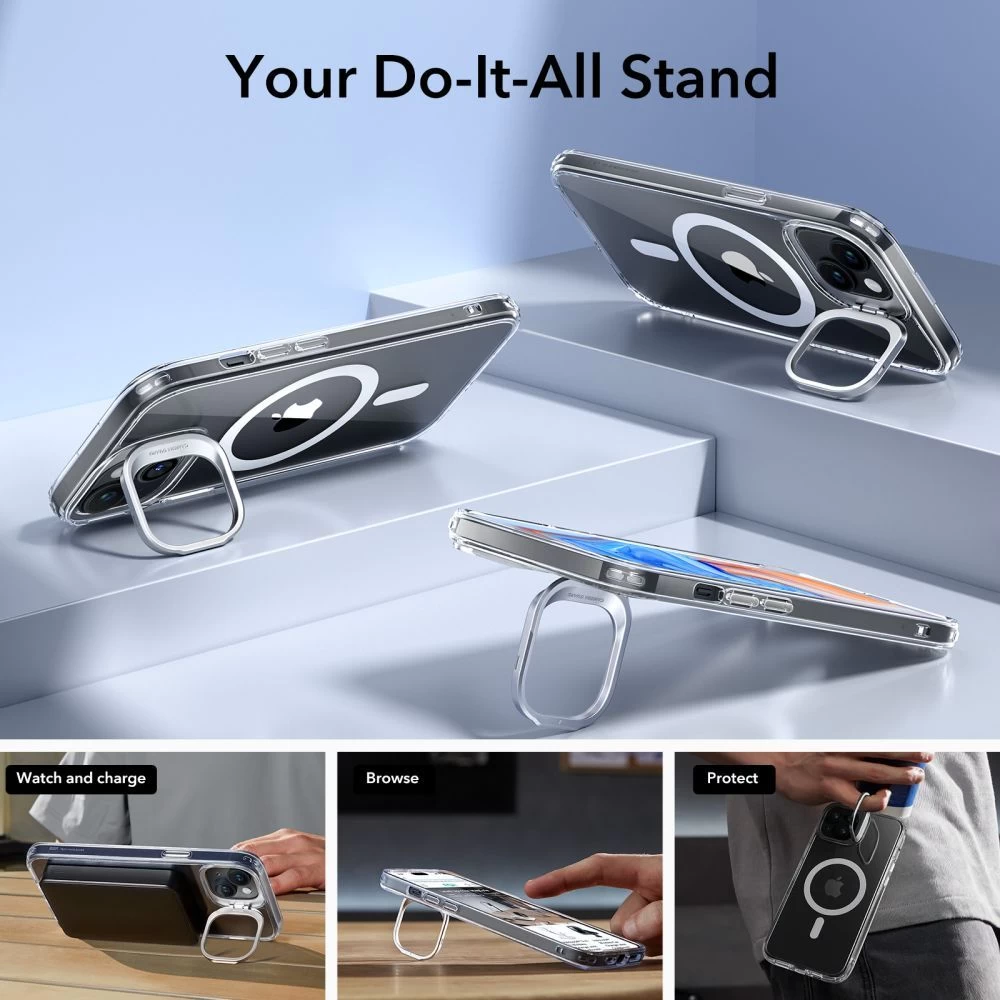 Apple iPhone 15 Plus vāciņš caurspīdīgs ESR CLASSIC KICKSTAND HALOLOCK MAGSAFE