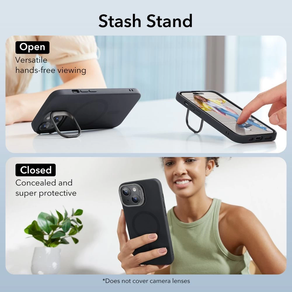 Apple iPhone 15 Plus vāciņš melns ESR CLOUD KICKSTAND HALOLOCK MAGSAFE