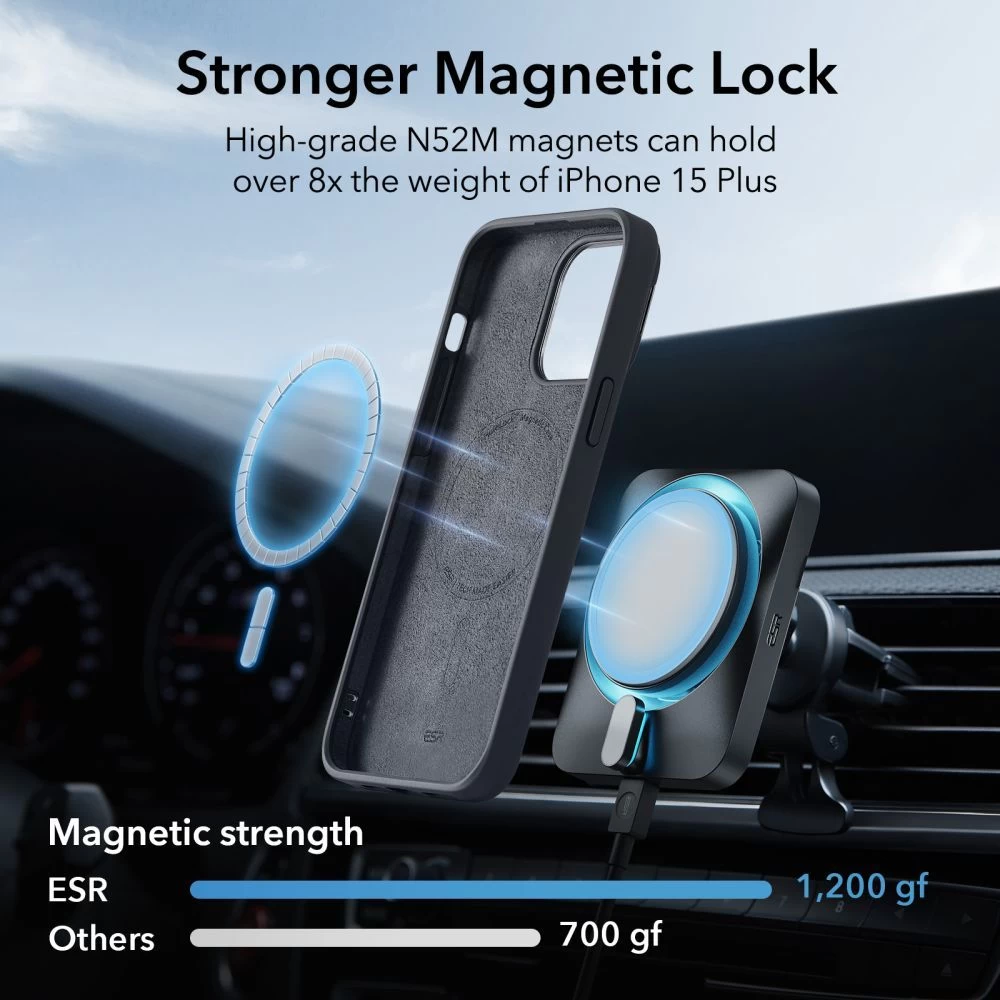 Apple iPhone 15 Plus vāciņš melns ESR CLOUD KICKSTAND HALOLOCK MAGSAFE