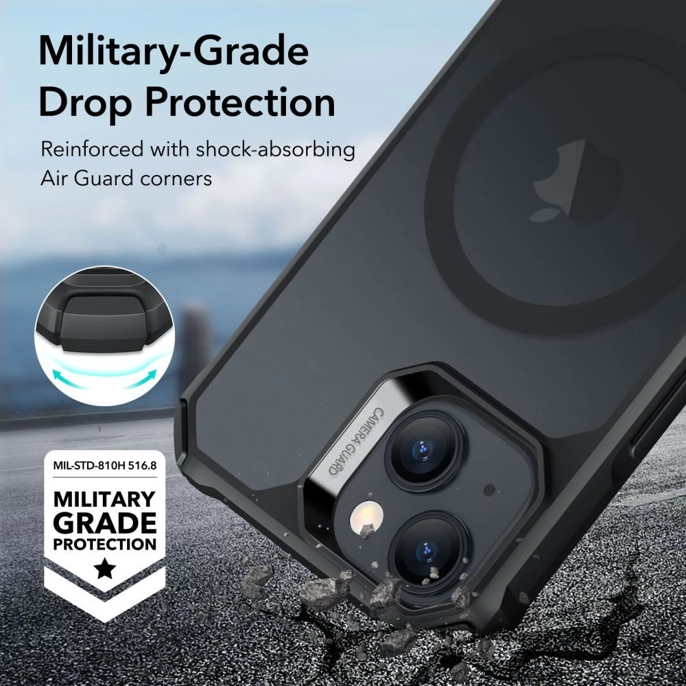 Apple iPhone 15 Plus vāciņš melns ESR AIR ARMOR HALOLOCK MAGSAFE
