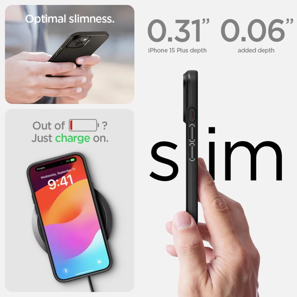 Apple iPhone 15 Plus vāciņš melns SPIGEN THIN FIT