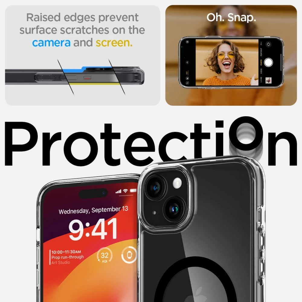 Apple iPhone 15 Plus vāciņš melns SPIGEN ULTRA HYBRID MAG MAGSAFE