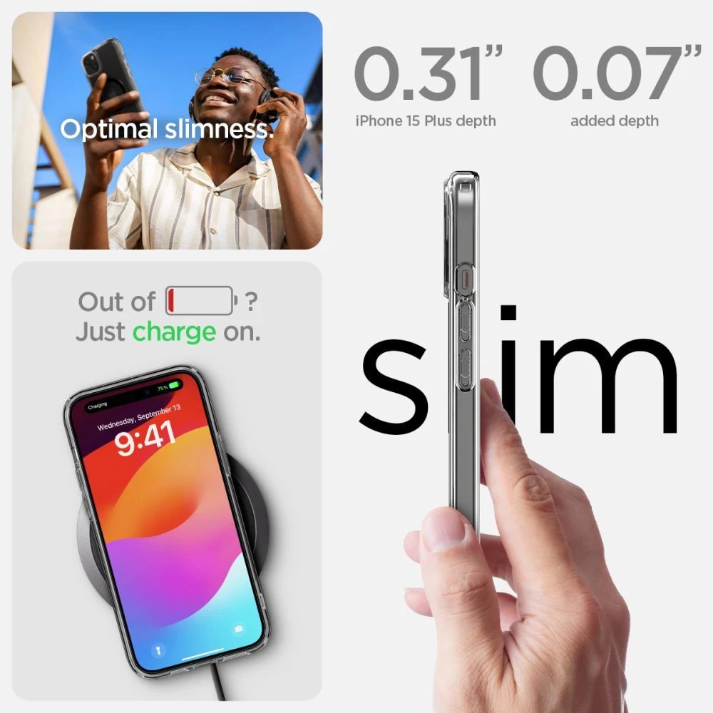 Apple iPhone 15 Plus vāciņš melns SPIGEN ULTRA HYBRID MAG MAGSAFE