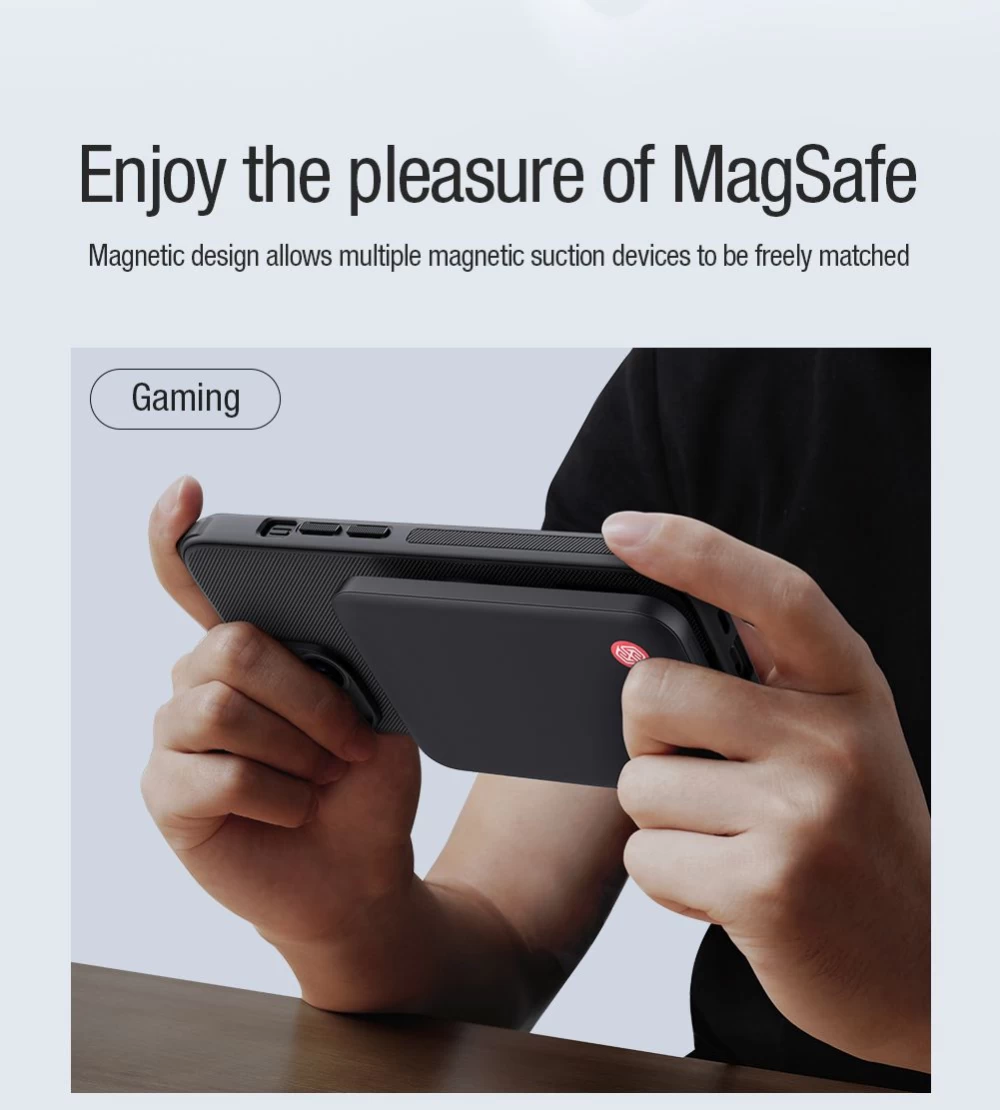 Apple iPhone 15 Plus vāciņš melns NILLKIN SUPER FROSTED SHIELD PRO MAGNETIC