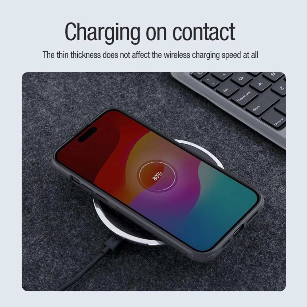 Apple iPhone 15 Plus vāciņš melns NILLKIN SUPER FROSTED SHIELD PRO MAGNETIC