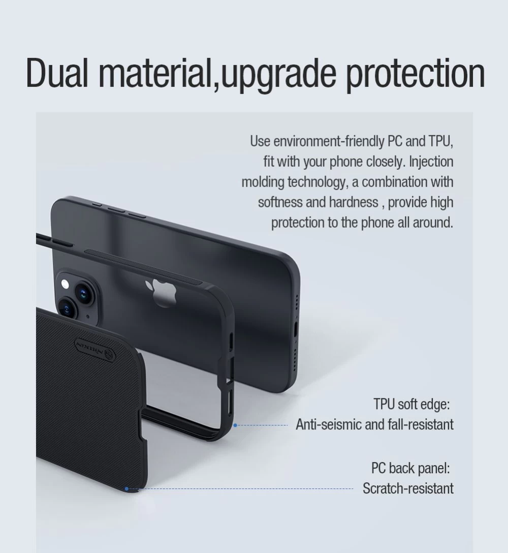 Apple iPhone 15 Plus vāciņš melns NILLKIN SUPER FROSTED SHIELD PRO MAGNETIC