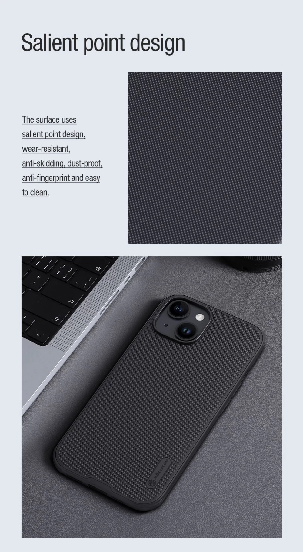 Apple iPhone 15 Plus vāciņš melns NILLKIN SUPER FROSTED SHIELD PRO MAGNETIC