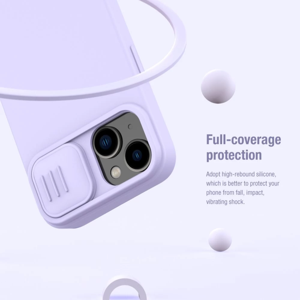 Apple iPhone 15 Plus vāciņš zils NILLKIN CAMSHIELD SILKY SILICON
