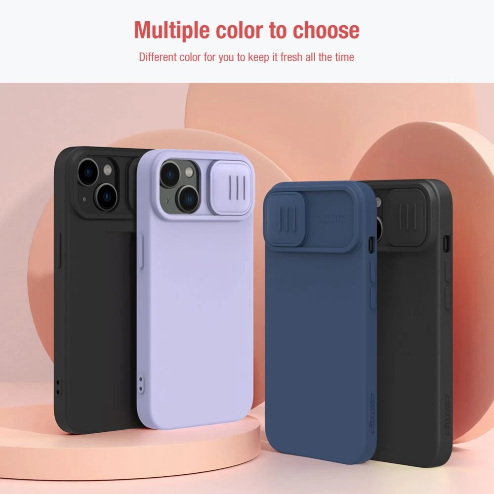 Apple iPhone 15 Plus vāciņš zils NILLKIN CAMSHIELD SILKY SILICON