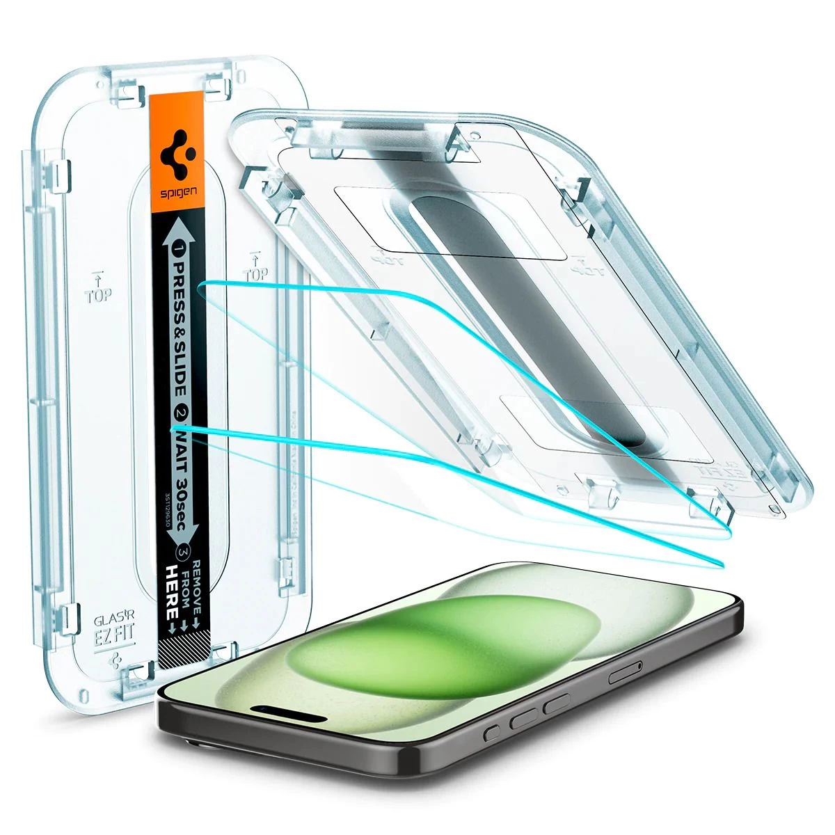 Apple iPhone 15 Plus apsauginis stiklas  SPIGEN GLAS.TR ”EZ FIT” 2-PACK