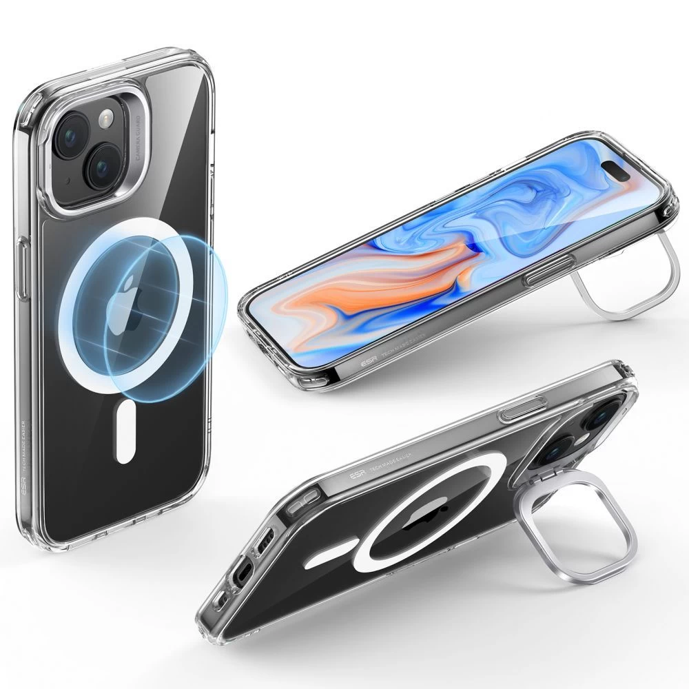 Apple iPhone 15 Plus vāciņš caurspīdīgs ESR CLASSIC KICKSTAND HALOLOCK MAGSAFE