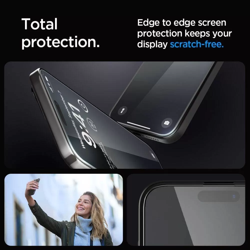 Apple iPhone 15 Pro aizsargstikls  SPIGEN GLAS.TR ”EZ FIT” FC 2-PACK