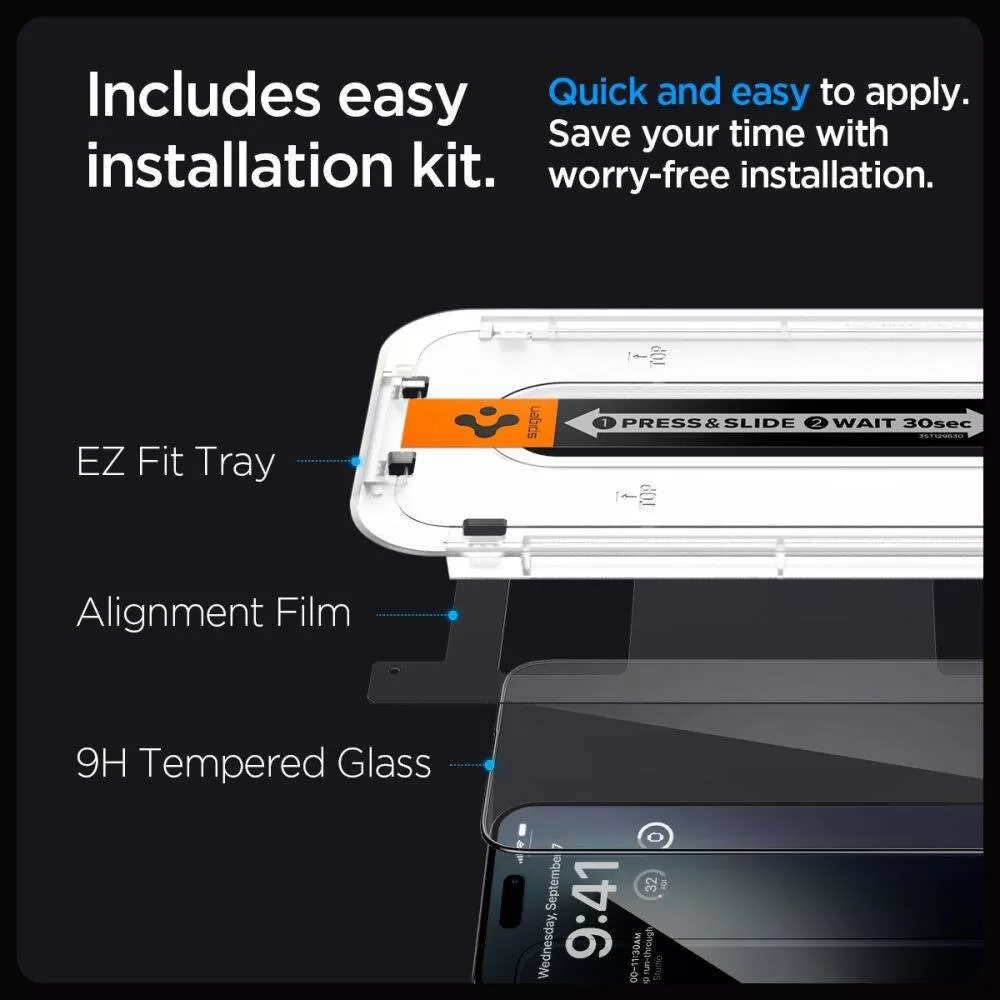 Apple iPhone 15 Pro aizsargstikls  SPIGEN GLAS.TR ”EZ FIT” FC 2-PACK