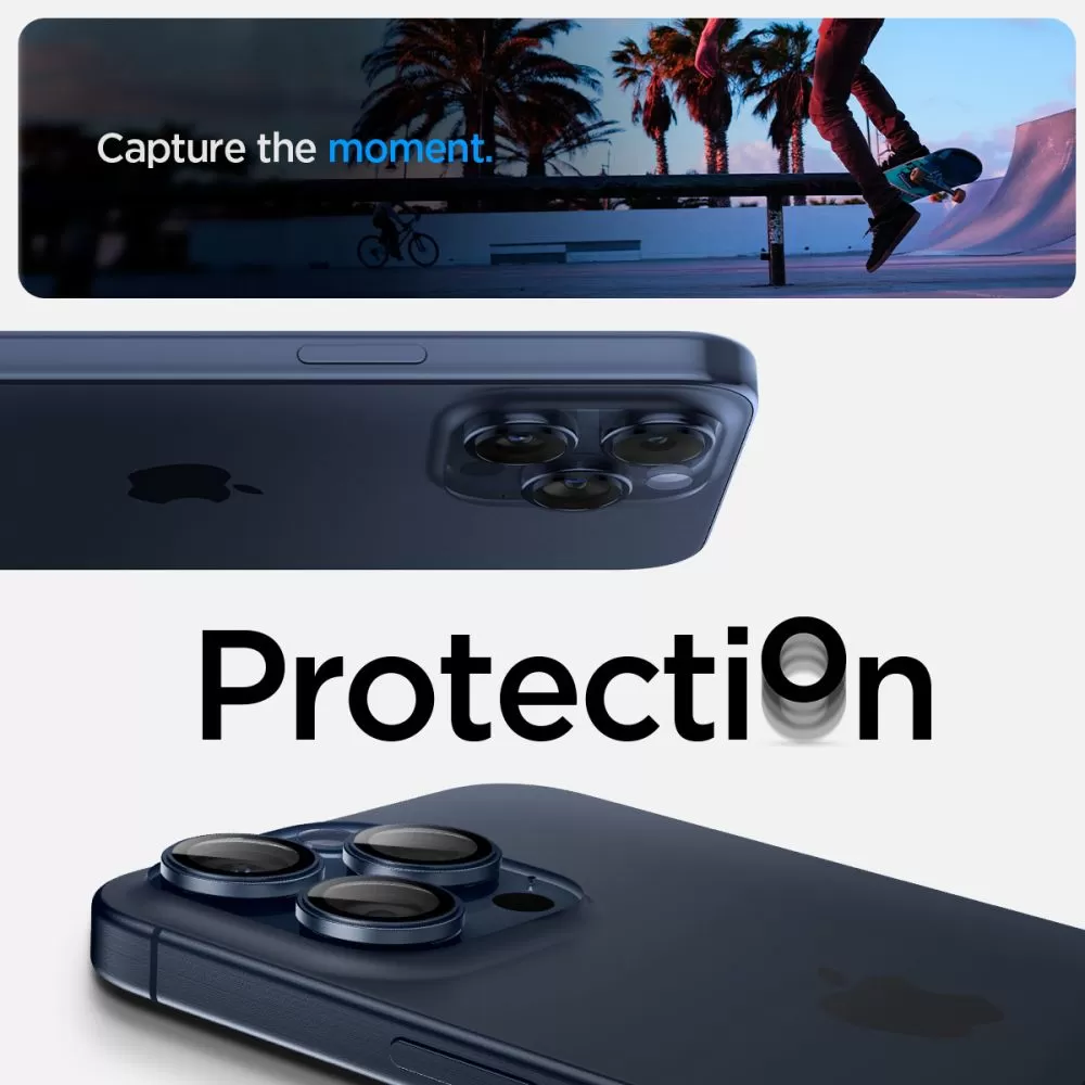 Apple iPhone 15 Pro aizsargstikls  SPIGEN OPTIK.TR ”EZ FIT” CAMERA PROTECTOR 2-PACK