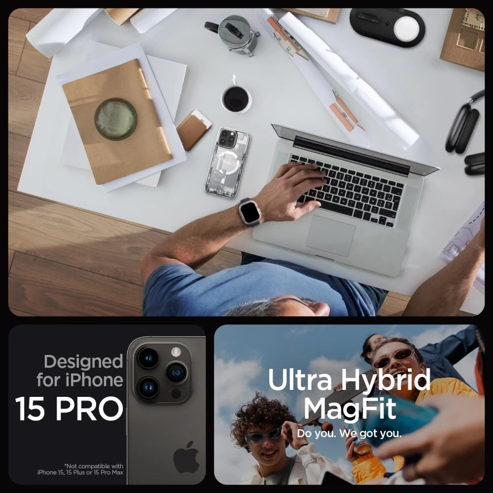 Apple iPhone 15 Pro skal  SPIGEN ULTRA HYBRID MAG MAGSAFE