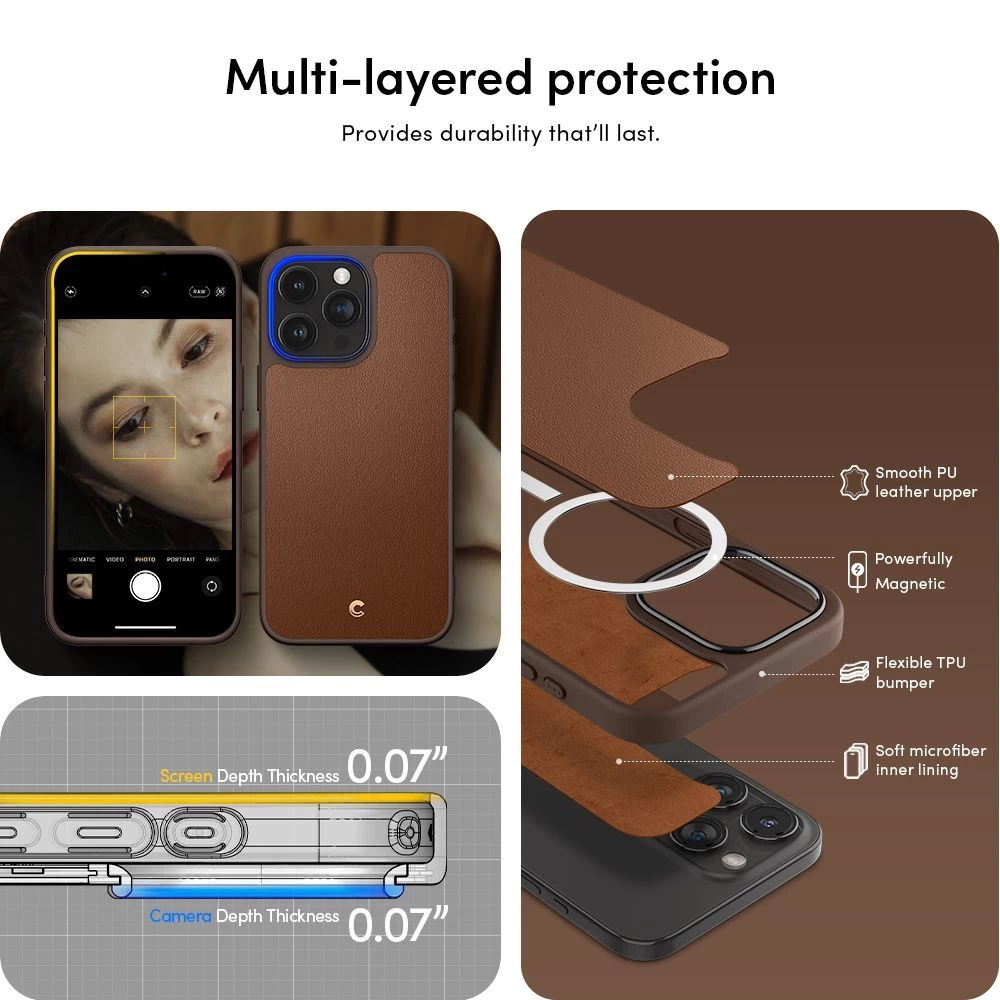 Apple iPhone 15 Pro case brown SPIGEN CYRILL KAJUK MAG MAGSAFE