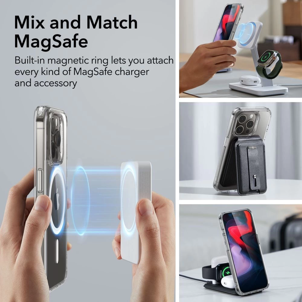 Apple iPhone 15 Pro skal transparent ESR CLASSIC HYBRID HALOLOCK MAGSAFE