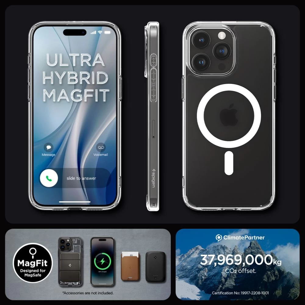 Apple iPhone 15 Pro vāciņš caurspīdīgs SPIGEN ULTRA HYBRID MAG MAGSAFE