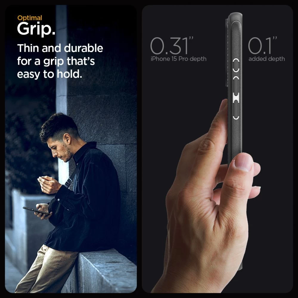 Apple iPhone 15 Pro skal svart SPIGEN MAG ARMOR MAGSAFE