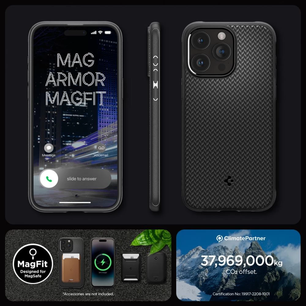 Apple iPhone 15 Pro skal svart SPIGEN MAG ARMOR MAGSAFE