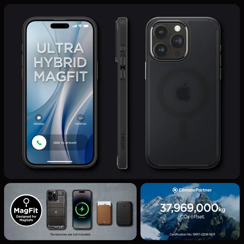 Apple iPhone 15 Pro ümbris must SPIGEN ULTRA HYBRID MAG MAGSAFE