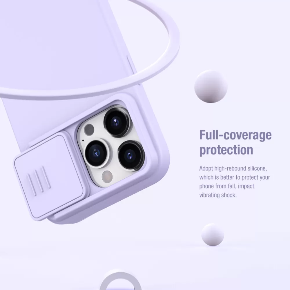 Apple iPhone 15 Pro чехол серый NILLKIN CAMSHIELD SILKY MAGNETIC SILICON