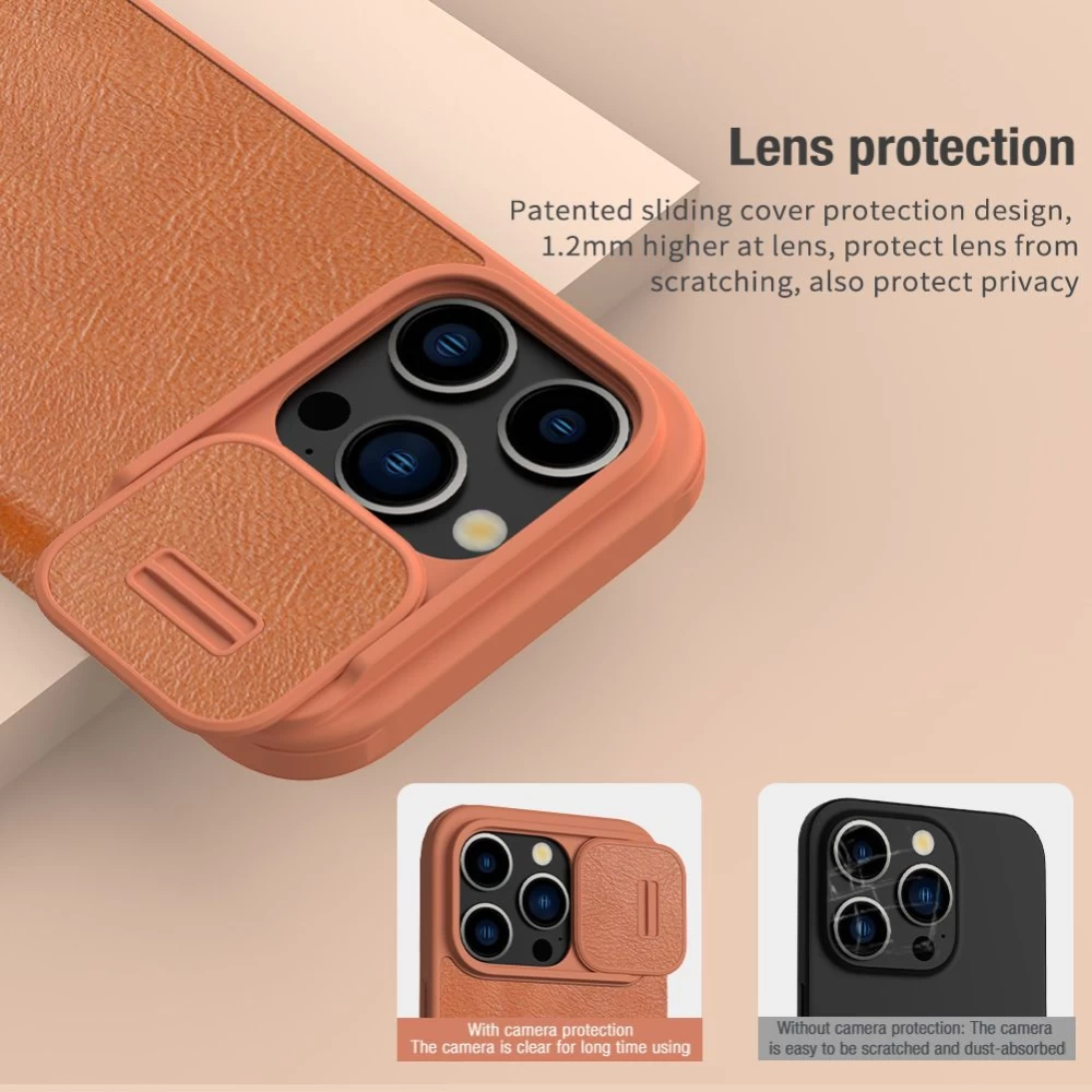Apple iPhone 15 Pro fodral röd NILLKIN QIN PRO LEATHER