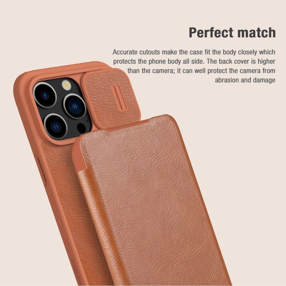 Apple iPhone 15 Pro fodral röd NILLKIN QIN PRO LEATHER