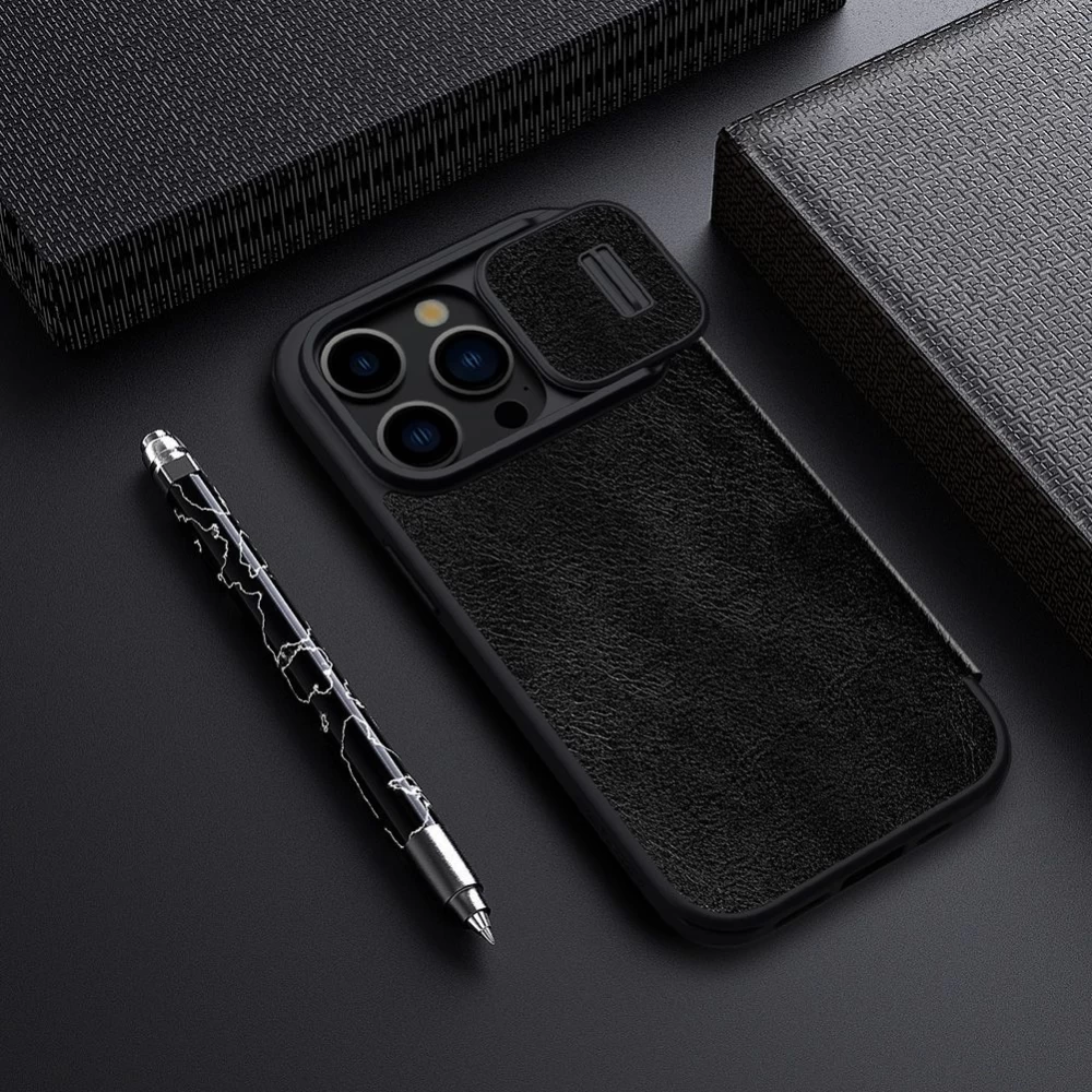 Apple iPhone 15 Pro fodral röd NILLKIN QIN PRO LEATHER