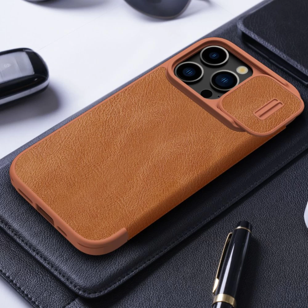 Apple iPhone 15 Pro fodral röd NILLKIN QIN PRO LEATHER