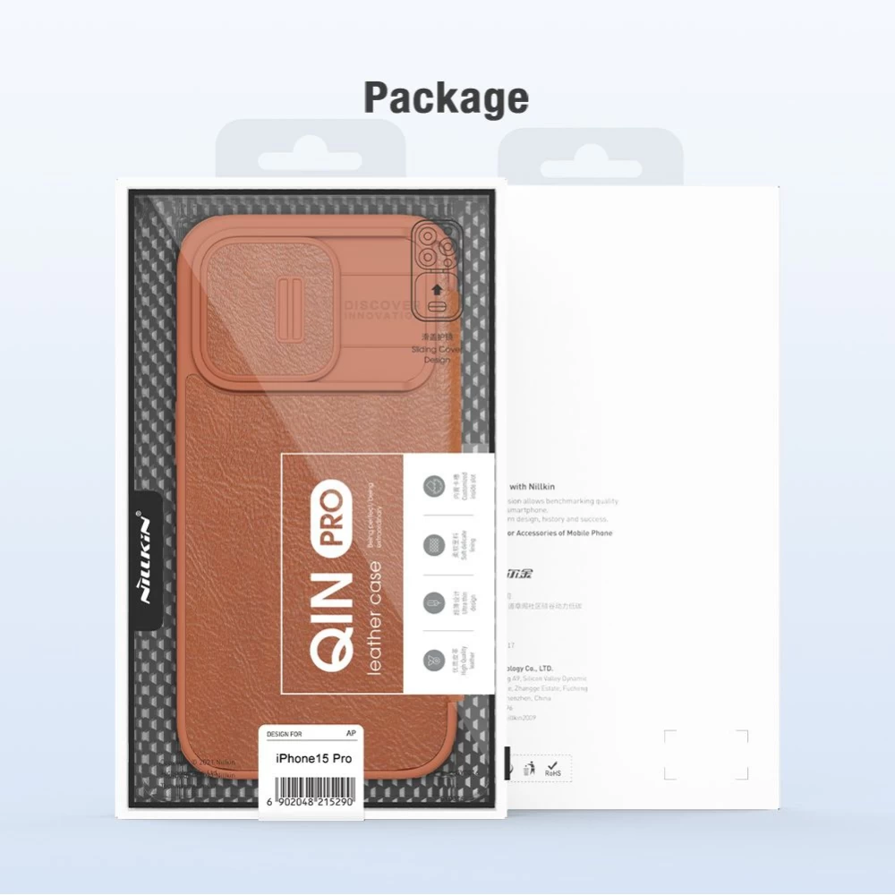 Apple iPhone 15 Pro fodral röd NILLKIN QIN PRO LEATHER