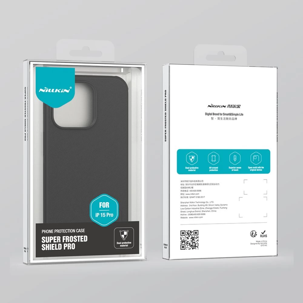 Apple iPhone 15 Pro skal röd NILLKIN SUPER FROSTED SHIELD PRO