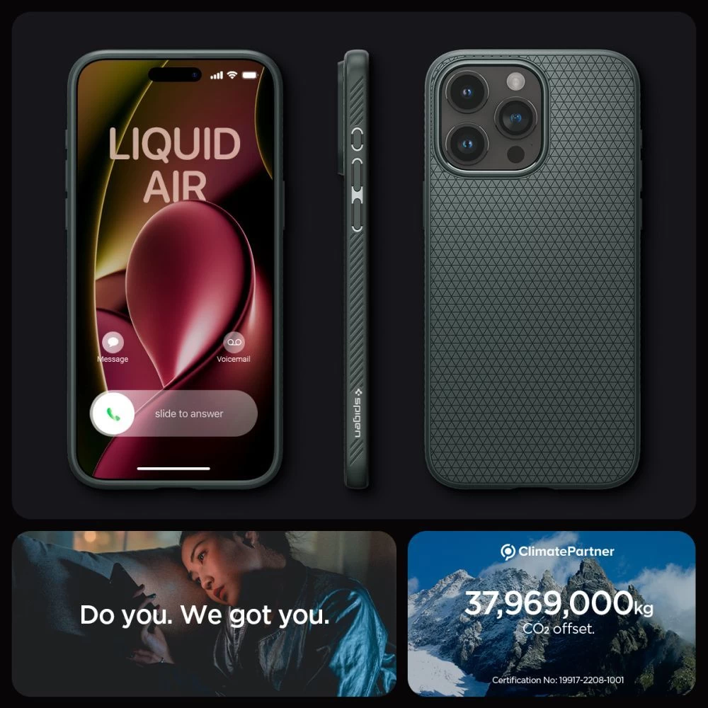 Apple iPhone 15 Pro чехол зеленый SPIGEN LIQUID AIR