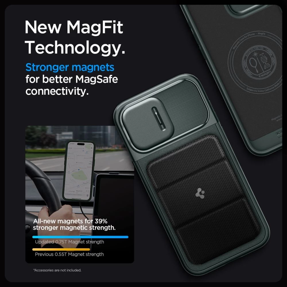 Apple iPhone 15 Pro vāciņš zaļš SPIGEN OPTIK ARMOR MAG MAGSAFE