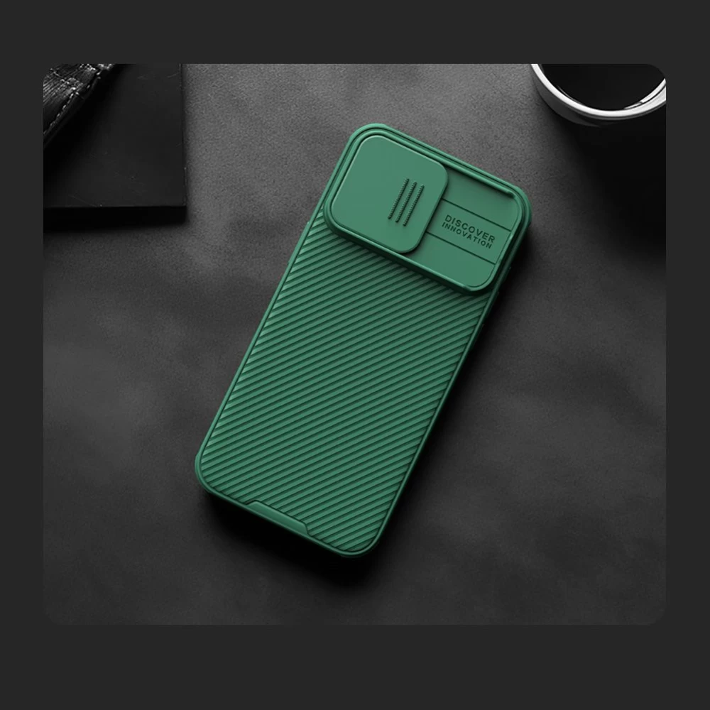 Apple iPhone 15 Pro skal grön NILLKIN CAMSHIELD PRO