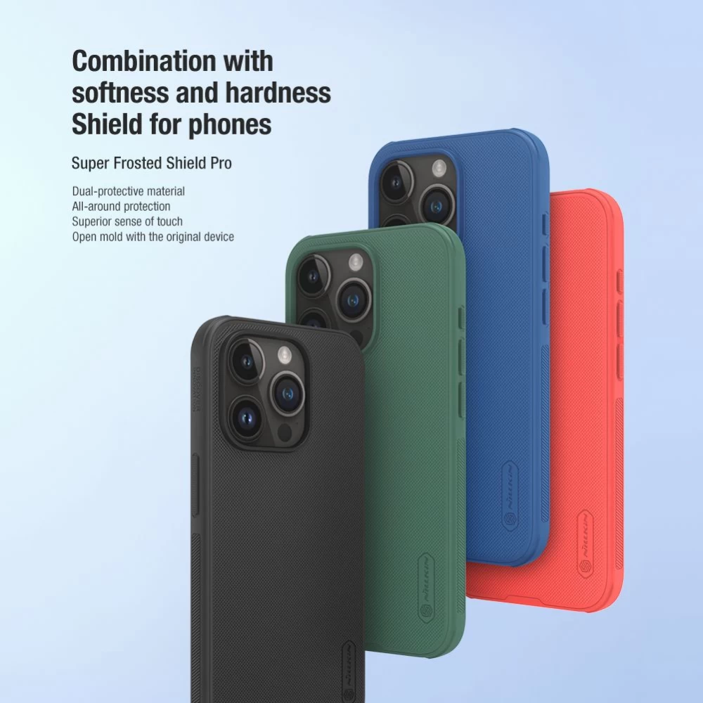 Apple iPhone 15 Pro чехол зеленый NILLKIN SUPER FROSTED SHIELD PRO
