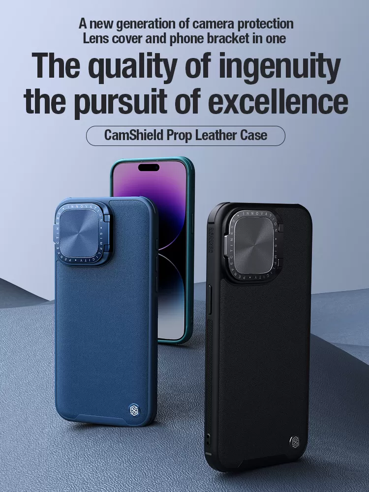 Apple iPhone 15 Pro suojakuori vihreä NILLKIN CAMSHIELD PROP LEATHER