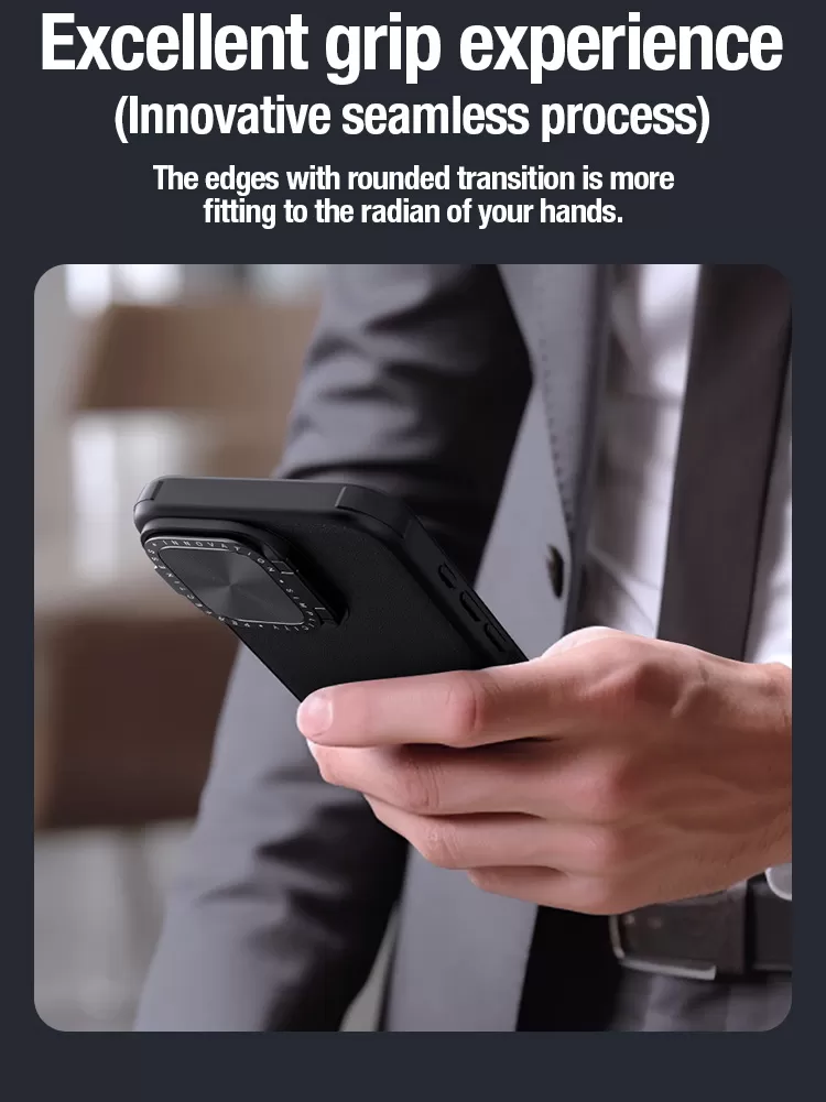 Apple iPhone 15 Pro suojakuori vihreä NILLKIN CAMSHIELD PROP LEATHER