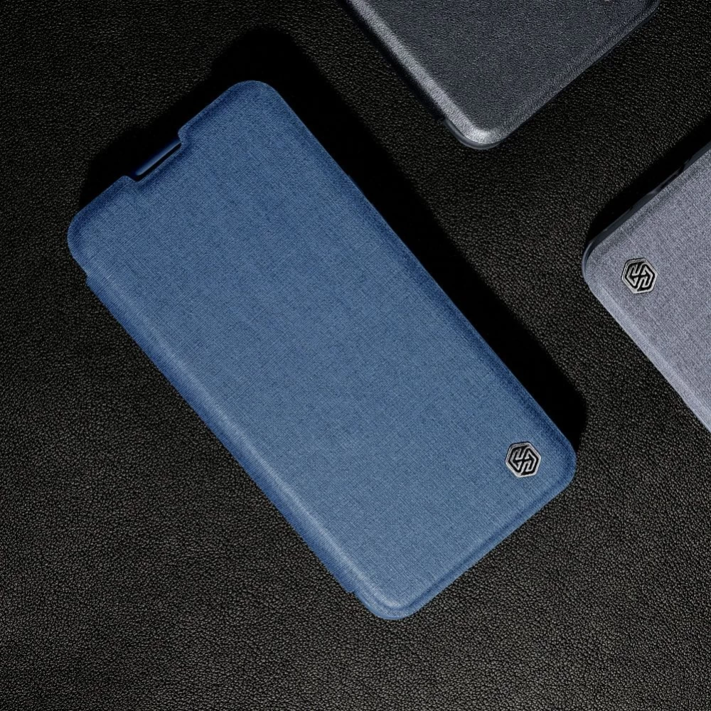 Apple iPhone 15 Pro чехол синий NILLKIN QIN PRO LEATHER (CLOTH VERSION)