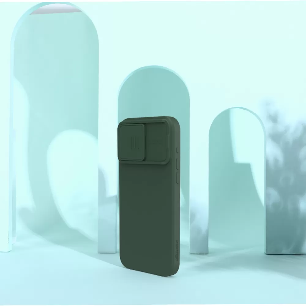 Apple iPhone 15 Pro skal blå NILLKIN CAMSHIELD SILKY MAGNETIC SILICON