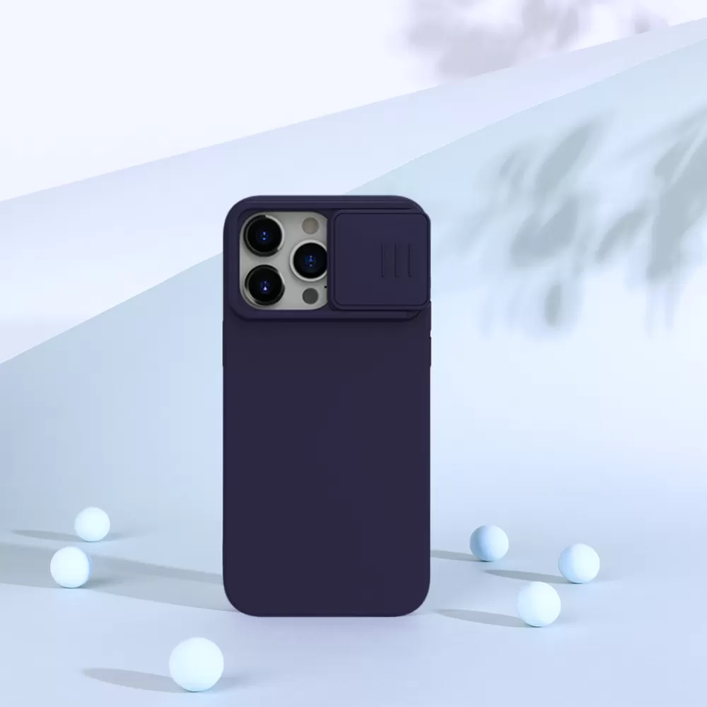 Apple iPhone 15 Pro skal blå NILLKIN CAMSHIELD SILKY MAGNETIC SILICON